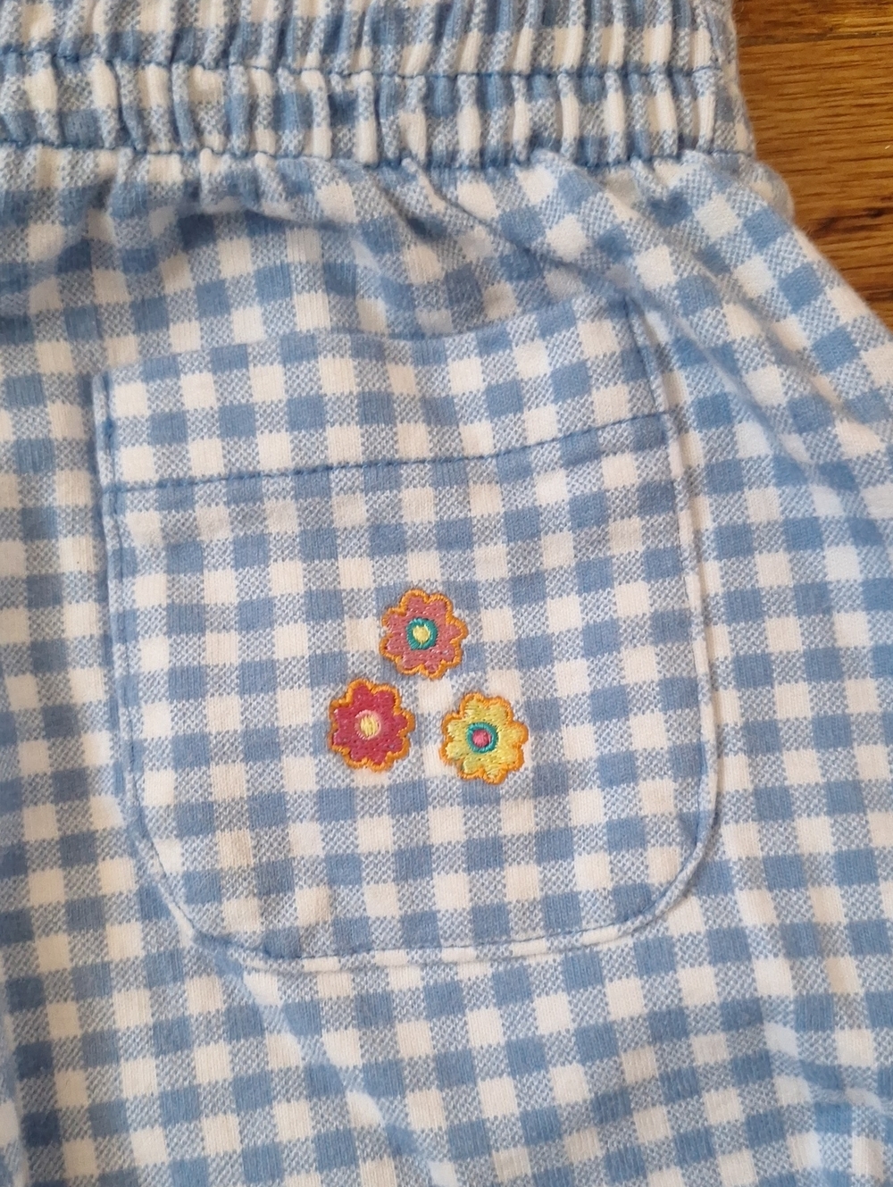 Vintage Gymboree Rainbow Tag Light Blue And White Gingham Skort M - Picture 4 of 7